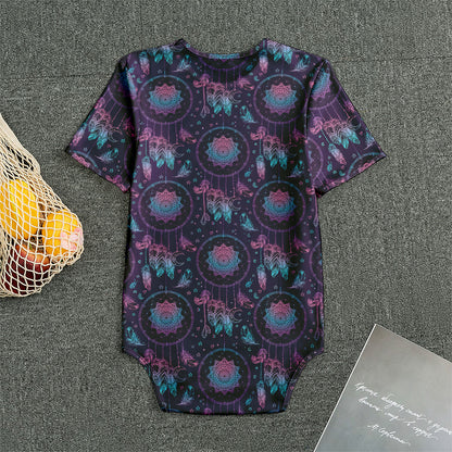 Purple And Teal Dream Catcher Print Men's Bodysuit