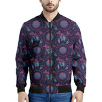 Purple And Teal Dream Catcher Print Men's Bomber Jacket