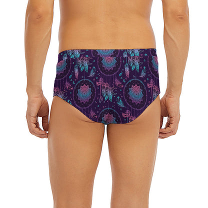 Purple And Teal Dream Catcher Print Men's Briefs
