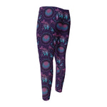 Purple And Teal Dream Catcher Print Men's Compression Pants
