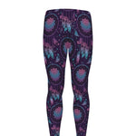 Purple And Teal Dream Catcher Print Men's leggings