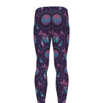 Purple And Teal Dream Catcher Print Men's leggings