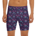 Purple And Teal Dream Catcher Print Men's Long Boxer Briefs