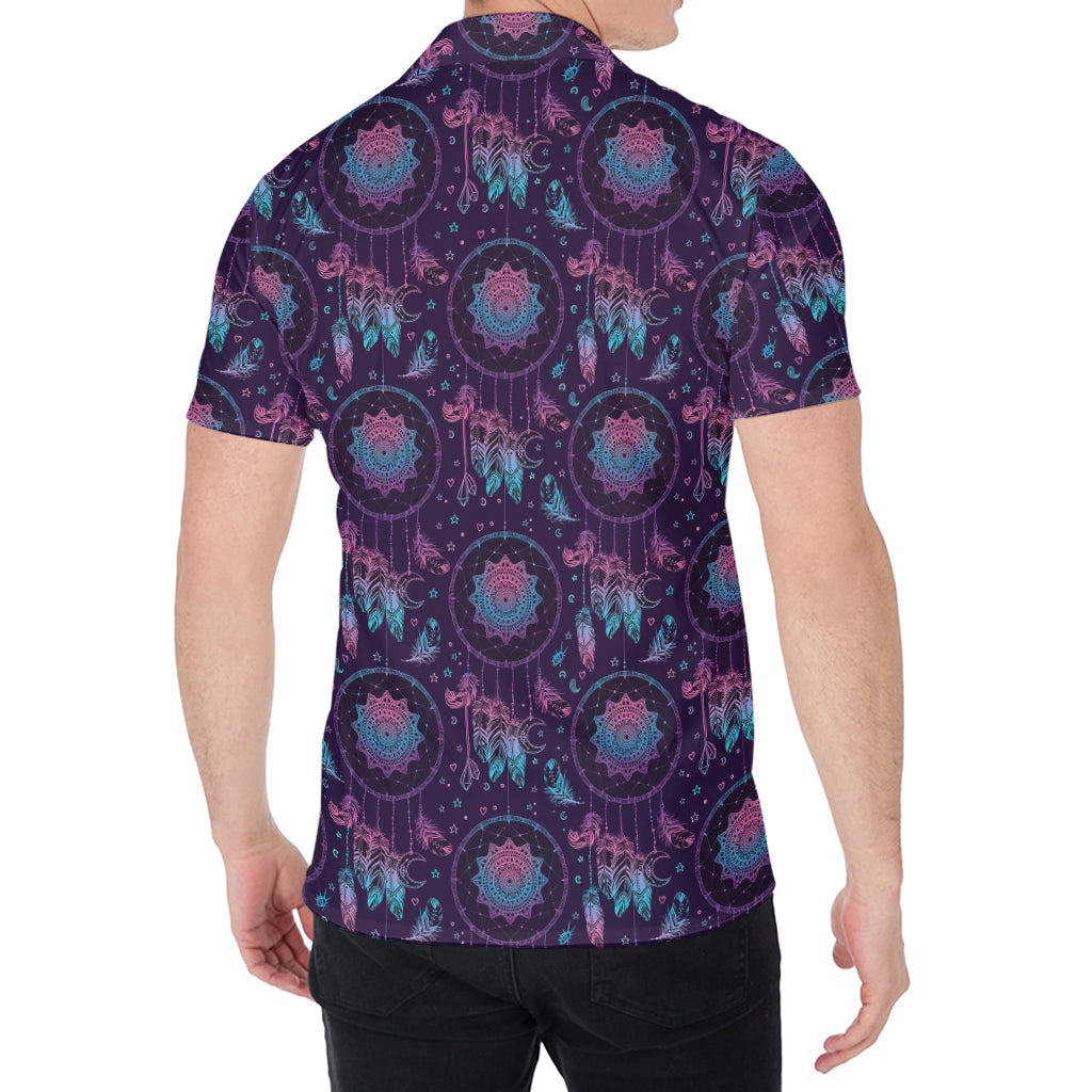 Purple And Teal Dream Catcher Print Men's Shirt
