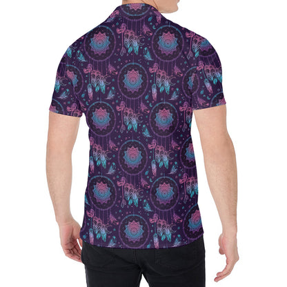 Purple And Teal Dream Catcher Print Men's Shirt