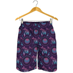 Purple And Teal Dream Catcher Print Men's Shorts