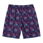 Purple And Teal Dream Catcher Print Men's Swim Trunks