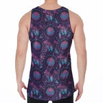 Purple And Teal Dream Catcher Print Men's Velvet Tank Top