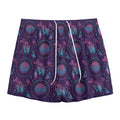 Purple And Teal Dream Catcher Print Mesh Shorts