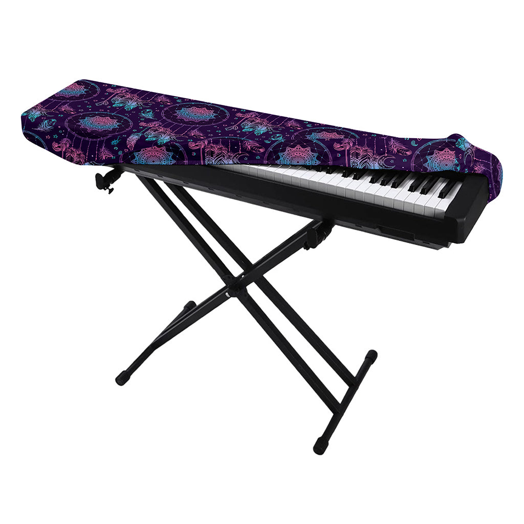 Purple And Teal Dream Catcher Print Piano Keyboard Cover