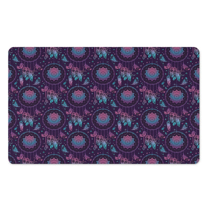Purple And Teal Dream Catcher Print Polyester Doormat