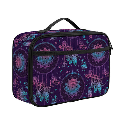 Purple And Teal Dream Catcher Print Portable Lunch Bag