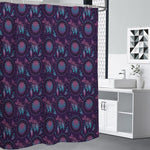 Purple And Teal Dream Catcher Print Premium Shower Curtain