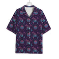 Purple And Teal Dream Catcher Print Rayon Hawaiian Shirt