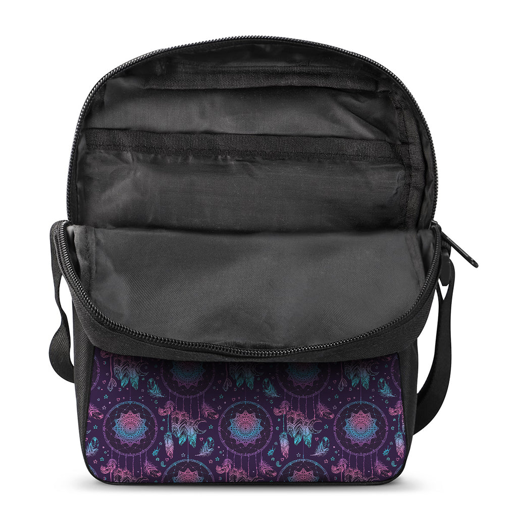 Purple And Teal Dream Catcher Print Rectangular Crossbody Bag