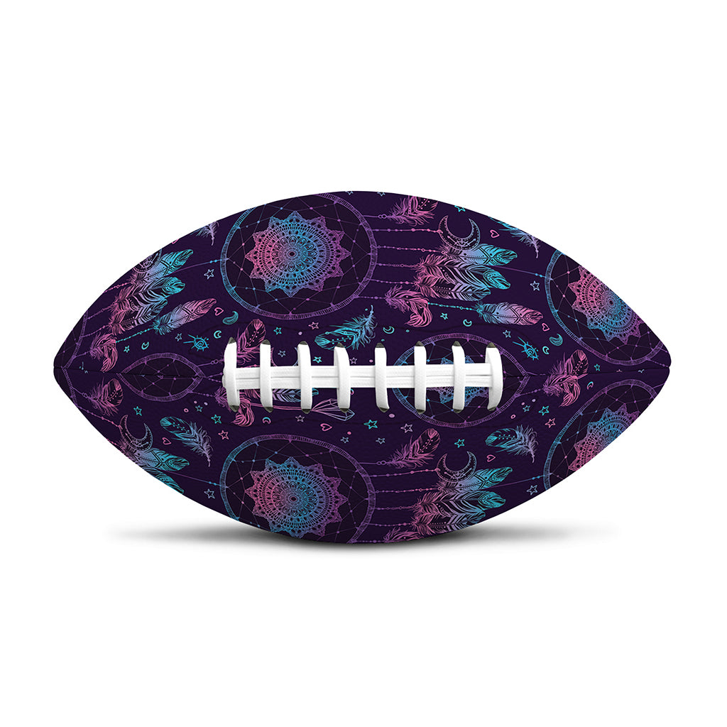 Purple And Teal Dream Catcher Print Rugby Ball