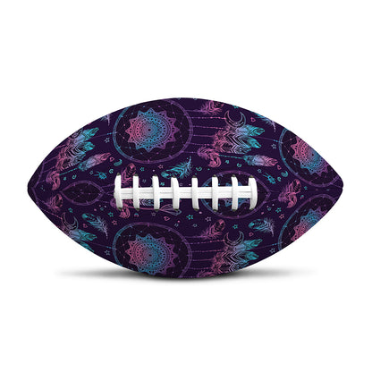 Purple And Teal Dream Catcher Print Rugby Ball