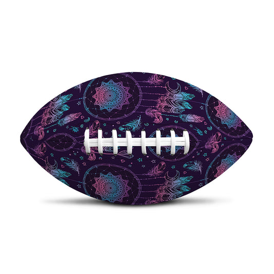 Purple And Teal Dream Catcher Print Rugby Ball