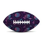 Purple And Teal Dream Catcher Print Rugby Ball