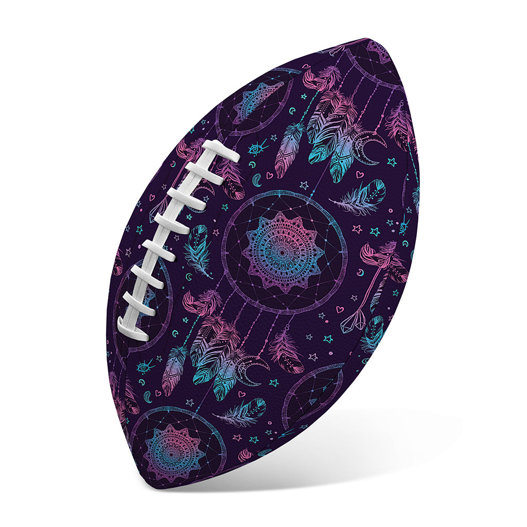 Purple And Teal Dream Catcher Print Rugby Ball