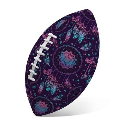 Purple And Teal Dream Catcher Print Rugby Ball