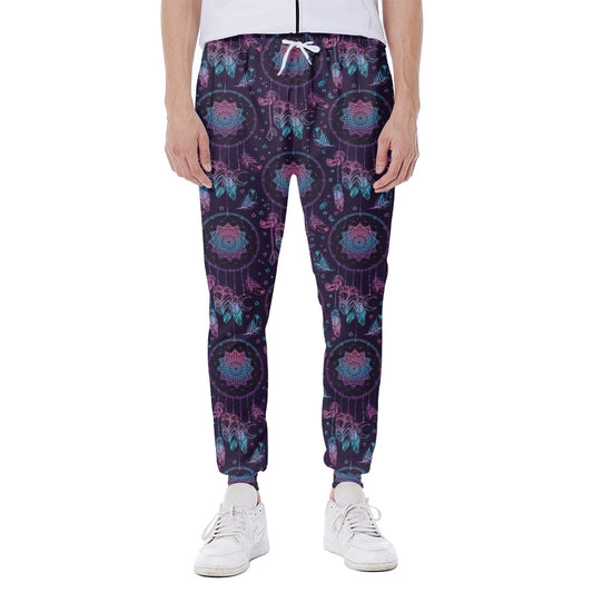 Purple And Teal Dream Catcher Print Scuba Joggers