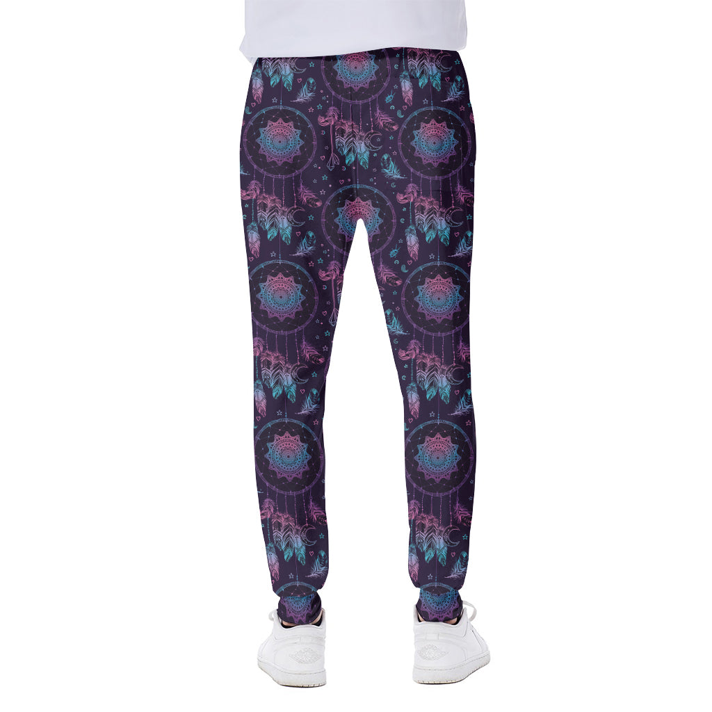 Purple And Teal Dream Catcher Print Scuba Joggers