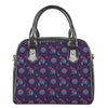 Purple And Teal Dream Catcher Print Shoulder Handbag