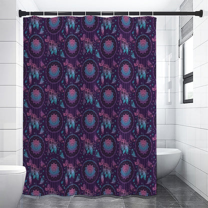 Purple And Teal Dream Catcher Print Shower Curtain