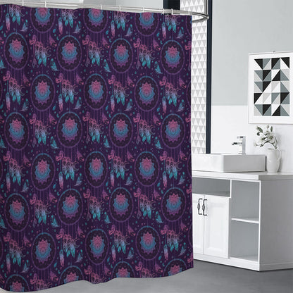 Purple And Teal Dream Catcher Print Shower Curtain