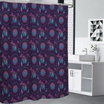 Purple And Teal Dream Catcher Print Shower Curtain