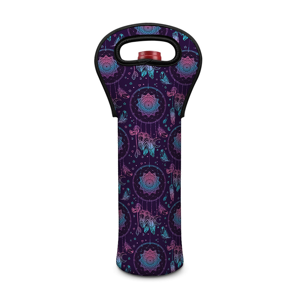 Purple And Teal Dream Catcher Print Single Neoprene Wine Tote