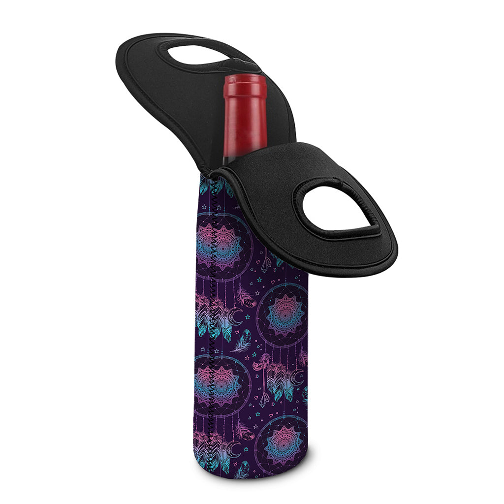 Purple And Teal Dream Catcher Print Single Neoprene Wine Tote