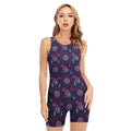Purple And Teal Dream Catcher Print Sleeveless One Piece Swimsuit