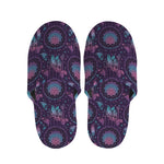 Purple And Teal Dream Catcher Print Slippers