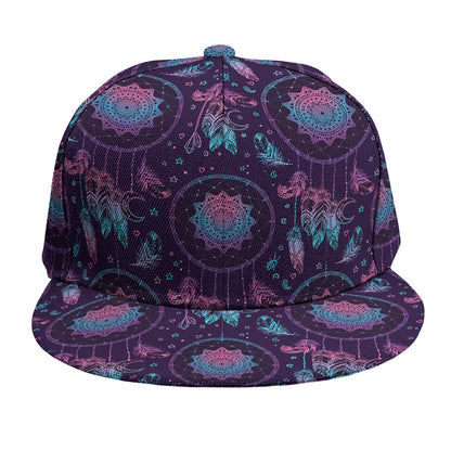 Purple And Teal Dream Catcher Print Snapback Cap