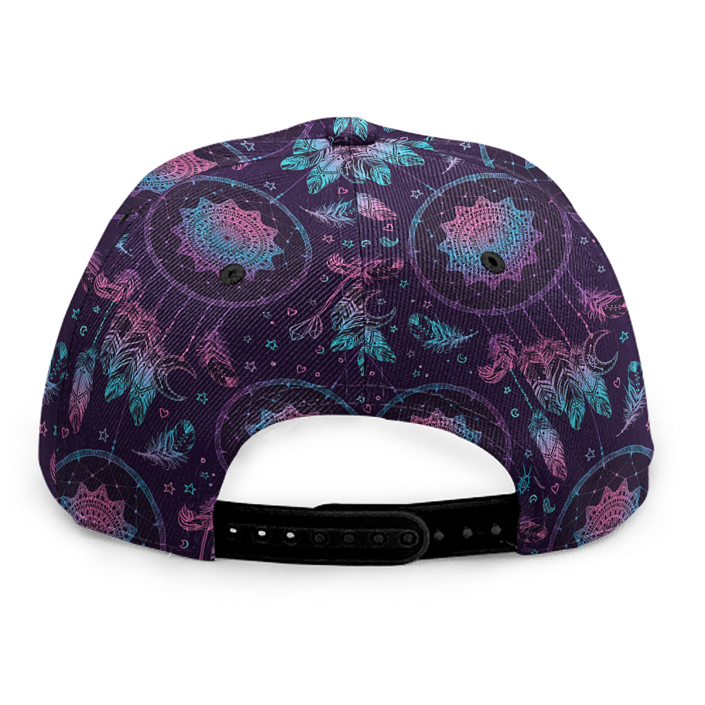 Purple And Teal Dream Catcher Print Snapback Cap