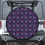 Purple And Teal Dream Catcher Print Tire Cover