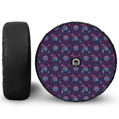 Purple And Teal Dream Catcher Print Tire Cover With Camera Hole