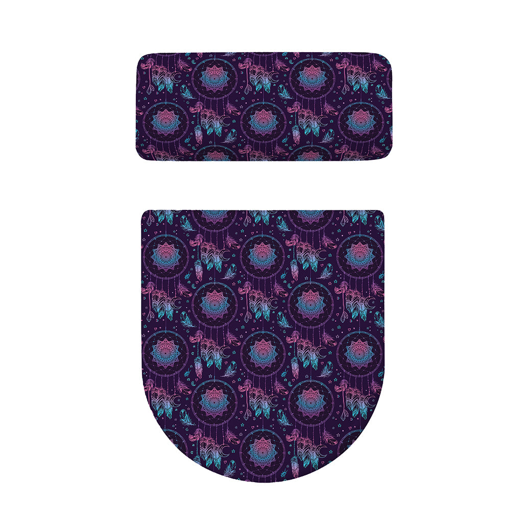 Purple And Teal Dream Catcher Print Toilet Lid And Tank Cover Set