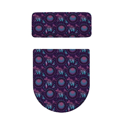 Purple And Teal Dream Catcher Print Toilet Lid And Tank Cover Set