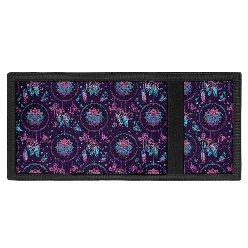 Purple And Teal Dream Catcher Print Trifold Wallet