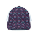 Purple And Teal Dream Catcher Print White Mesh Trucker Hat