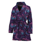 Purple And Teal Dream Catcher Print Women's Bathrobe