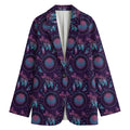 Purple And Teal Dream Catcher Print Women's Cotton Blazer