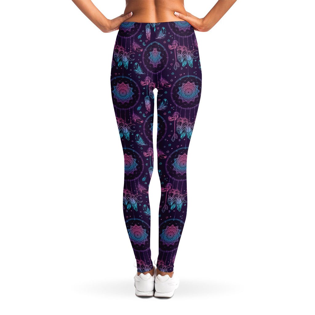 Purple And Teal Dream Catcher Print Women's Leggings