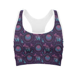 Purple And Teal Dream Catcher Print Women's Sports Bra