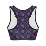 Purple And Teal Dream Catcher Print Women's Sports Bra