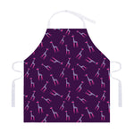 Purple And Teal Giraffe Pattern Print Adjustable Apron