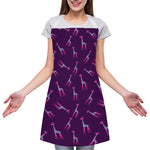 Purple And Teal Giraffe Pattern Print Adjustable Apron